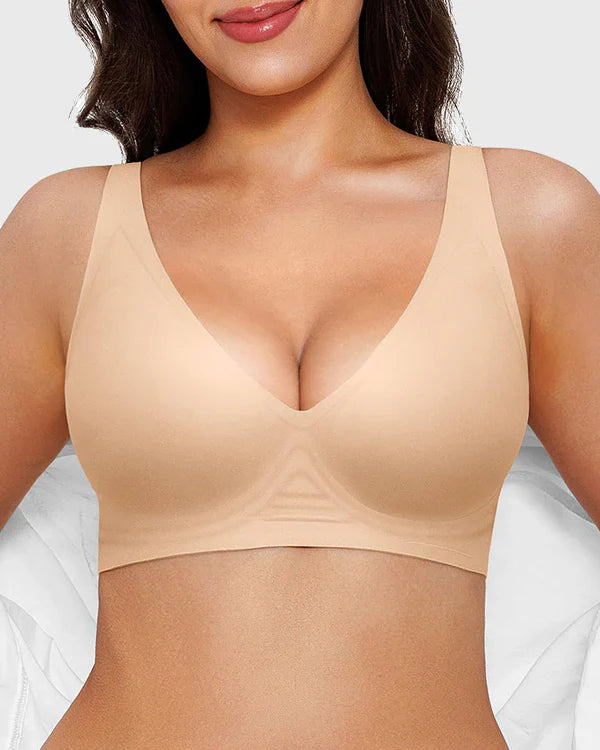 Nahtloser tiefer V-Push-up-BH ohne Bügel 3.0