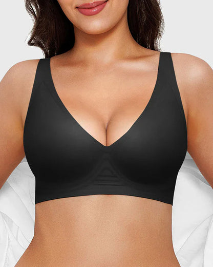 Nahtloser tiefer V-Push-up-BH ohne Bügel 3.0