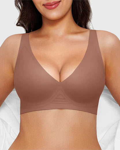 Nahtloser tiefer V-Push-up-BH ohne Bügel 3.0