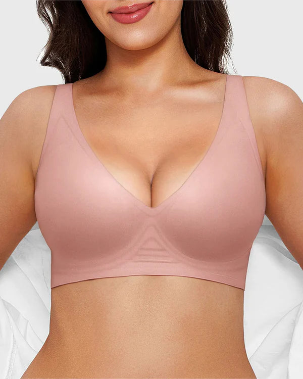 Nahtloser tiefer V-Push-up-BH ohne Bügel 3.0