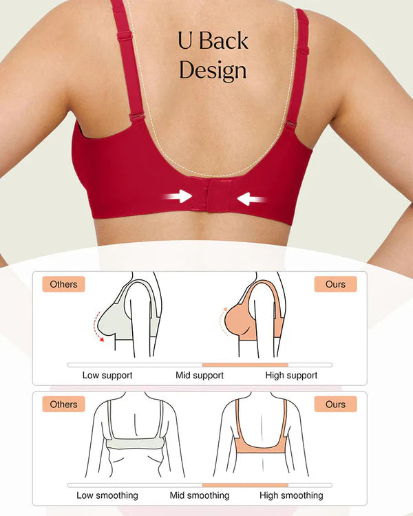 Nahtloser tiefer V-Push-up-BH ohne Bügel 3.0