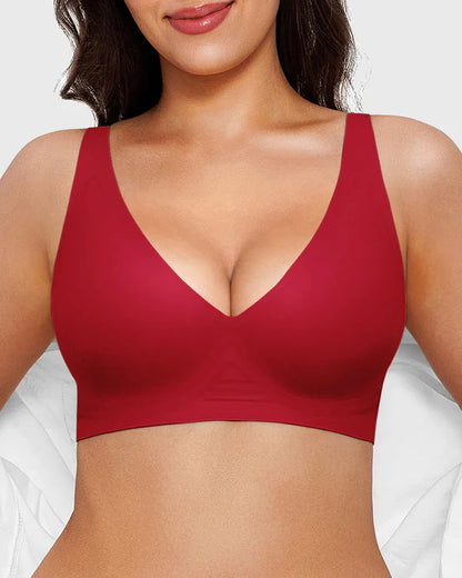 Nahtloser tiefer V-Push-up-BH ohne Bügel 3.0